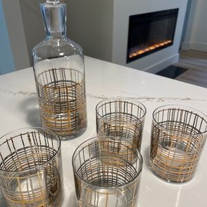 Crate and Barrel decanter set